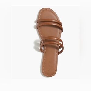 J.Crew Strappy Tubular Slide Sandals 7 Seaside Brown Tan Minimalist Boho Summer